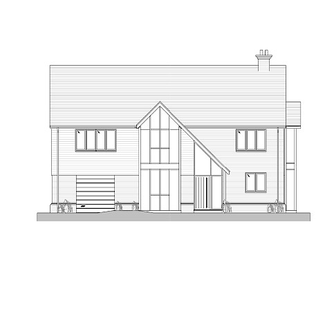 Architectural drawing showing front elevation of a Monkton Street house