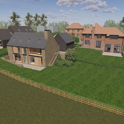 Overall rendered view of the Burwash Road development